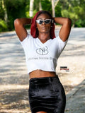 DNB Cropped V-neck (white)