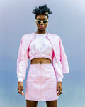 DNB Cropped Crewneck Sweatshirt (Light Pink)