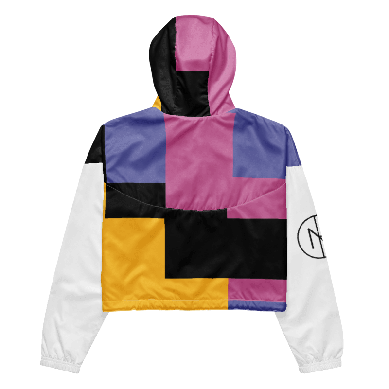 DNB Vibrant Geometric Patchwork Cropped Jacket