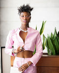 Fall into fabulous DNB Logo Skirt Set (Light Pink)