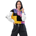 DNB Vibrant Geometric Patchwork Cropped Jacket