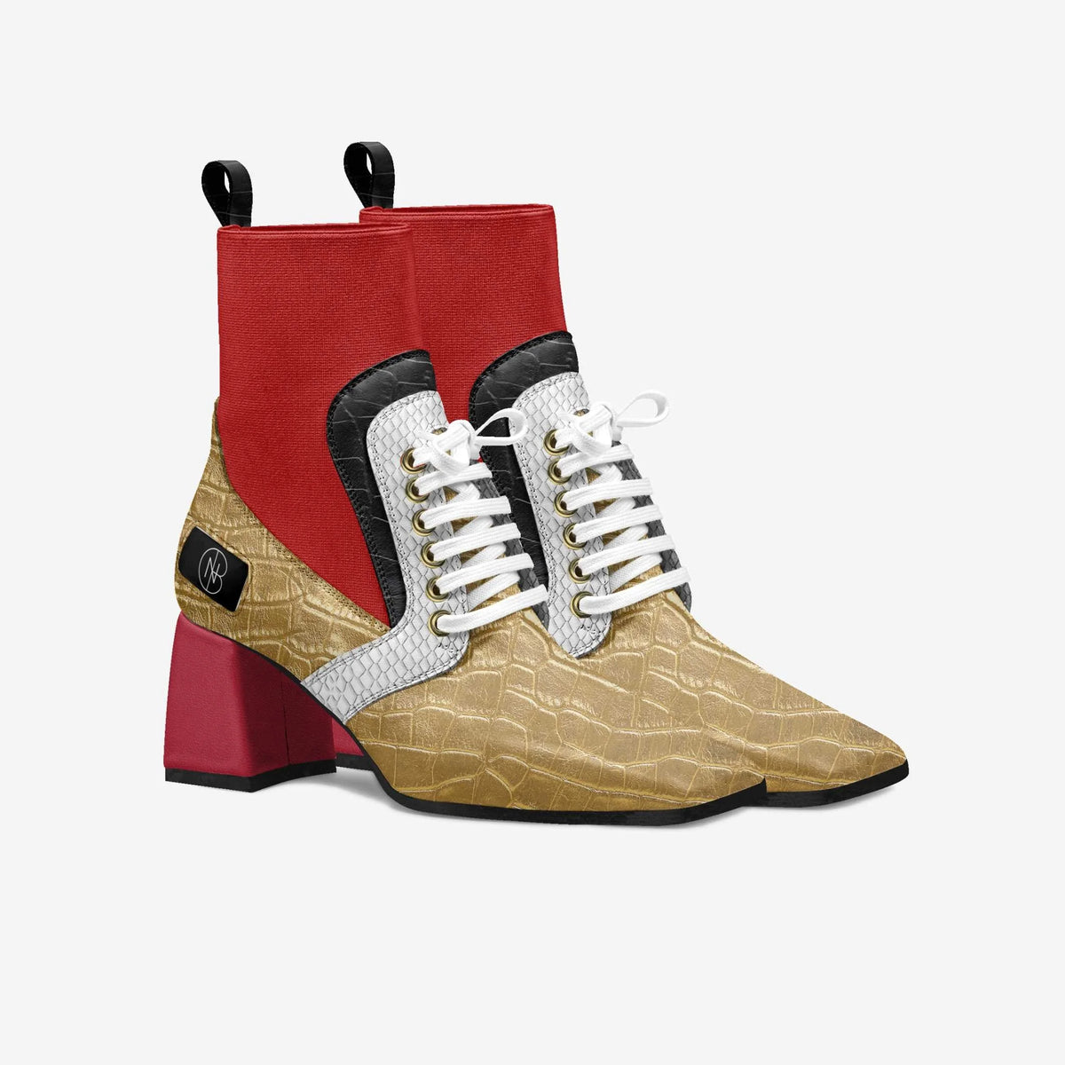 DNB Chiara Crocodile and Python Ankle Boot