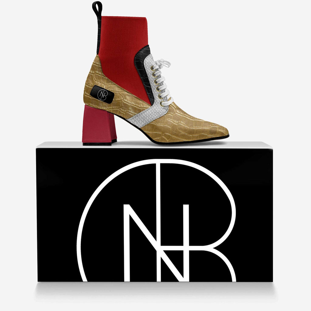 DNB Chiara Crocodile and Python Ankle Boot