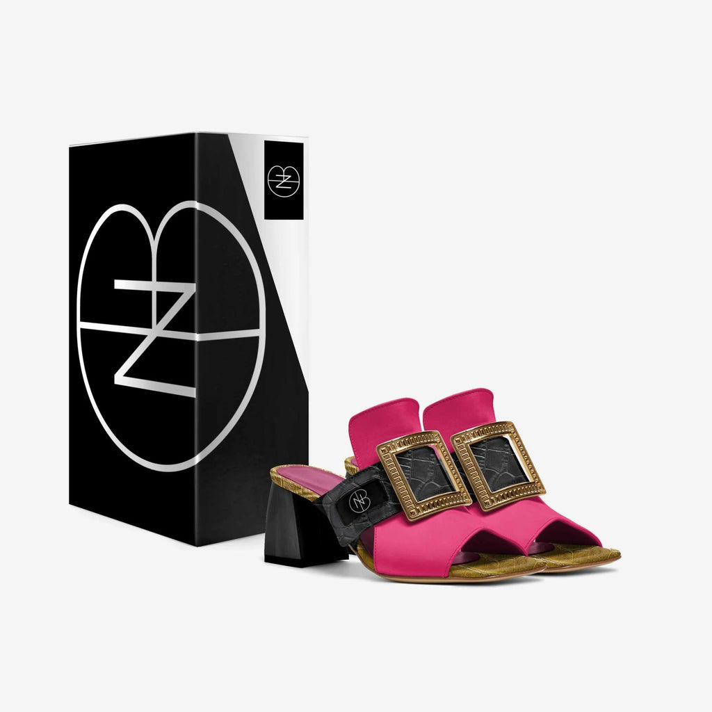 DNB Fantaisie Genuine Leather and Crocodile Rich Luxe Sandal Heel