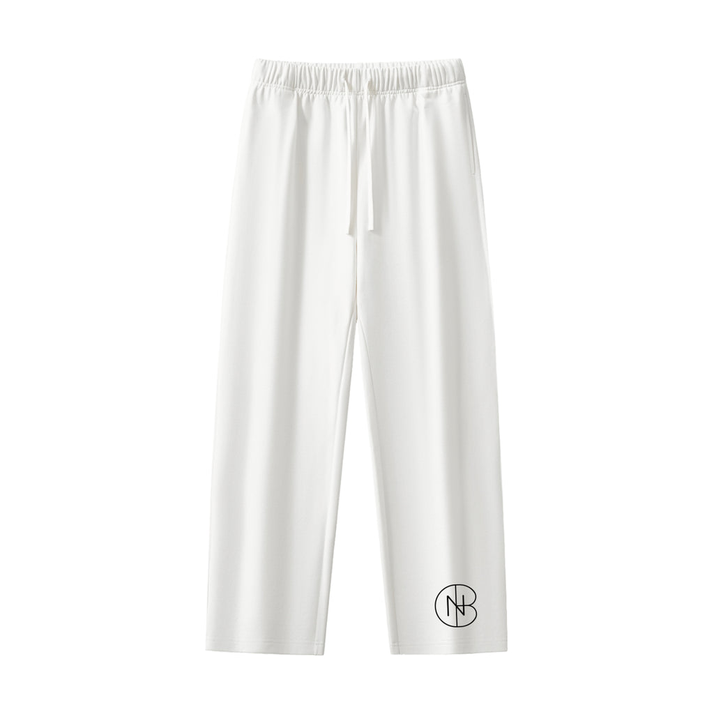 DNB Unisex White Essential Heavyweight Straight-Leg Sweatpants