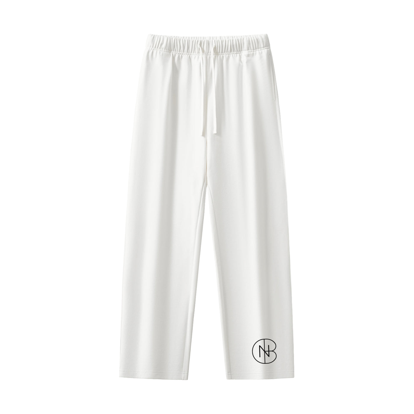 DNB Unisex White Essential Heavyweight Straight-Leg Sweatpants