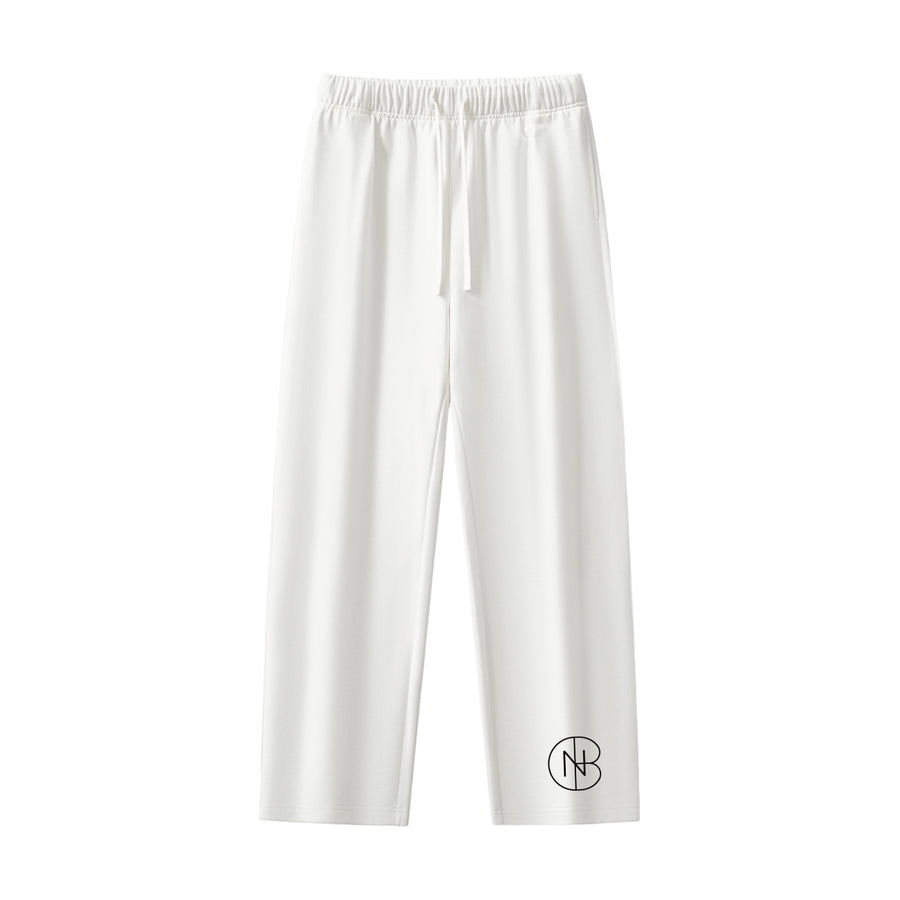 DNB Unisex White Essential Heavyweight Straight-Leg Sweatpants