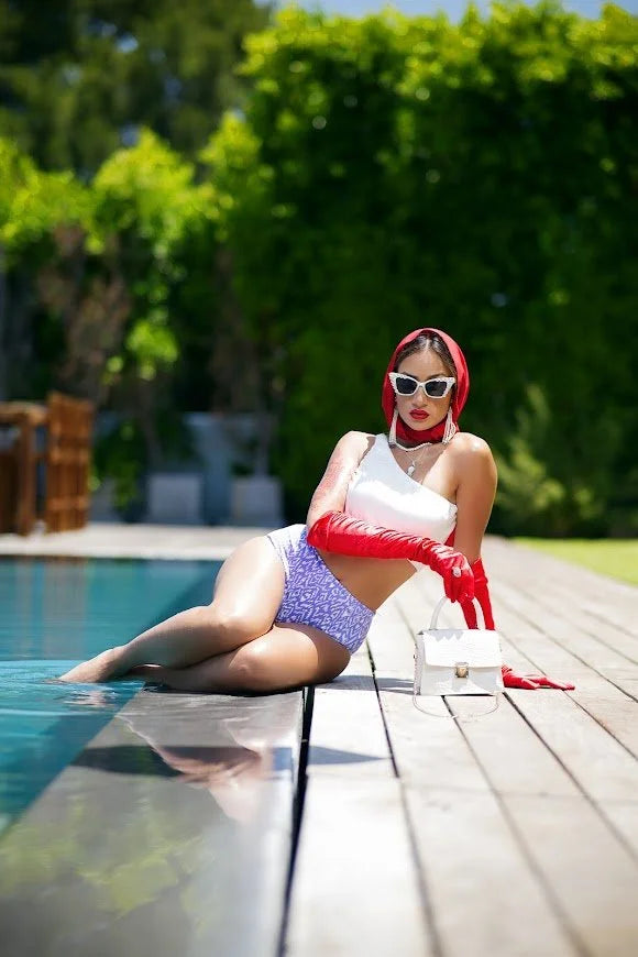DNB's Red Chiffon Head scarf is made from silk Chiffon.
