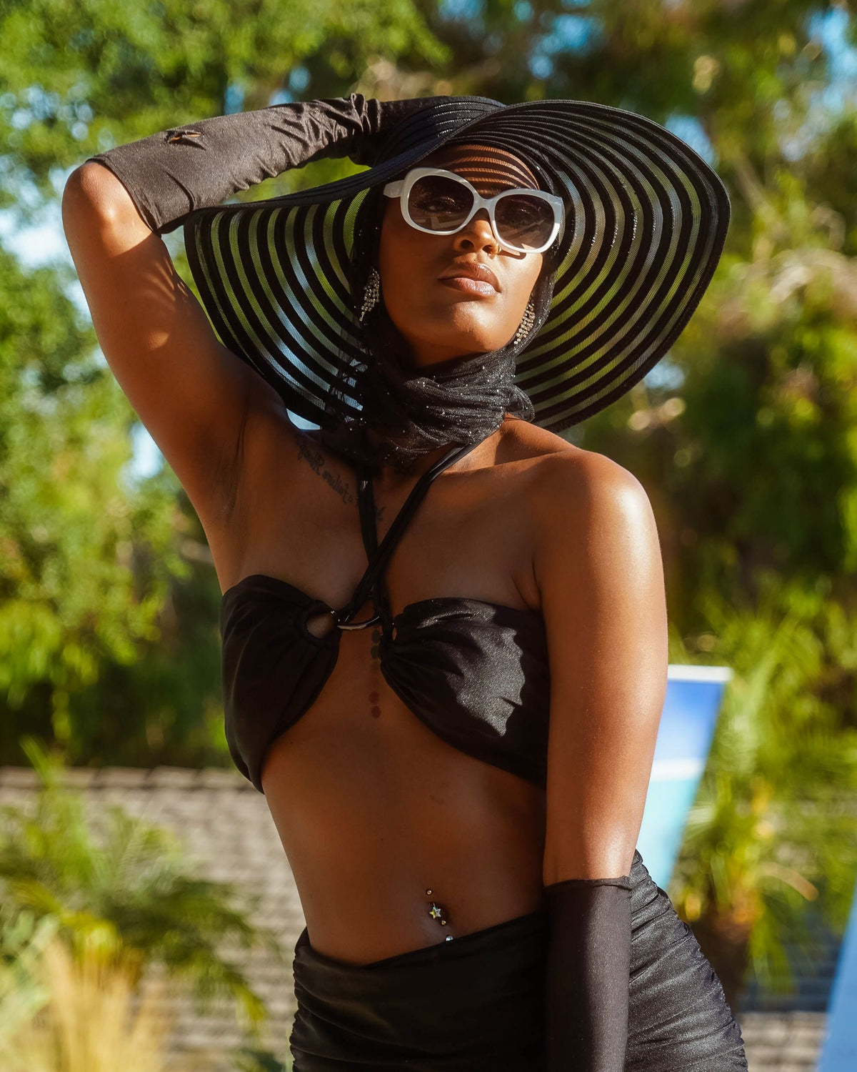 DNB's Vintage Black Beaded Headscarf