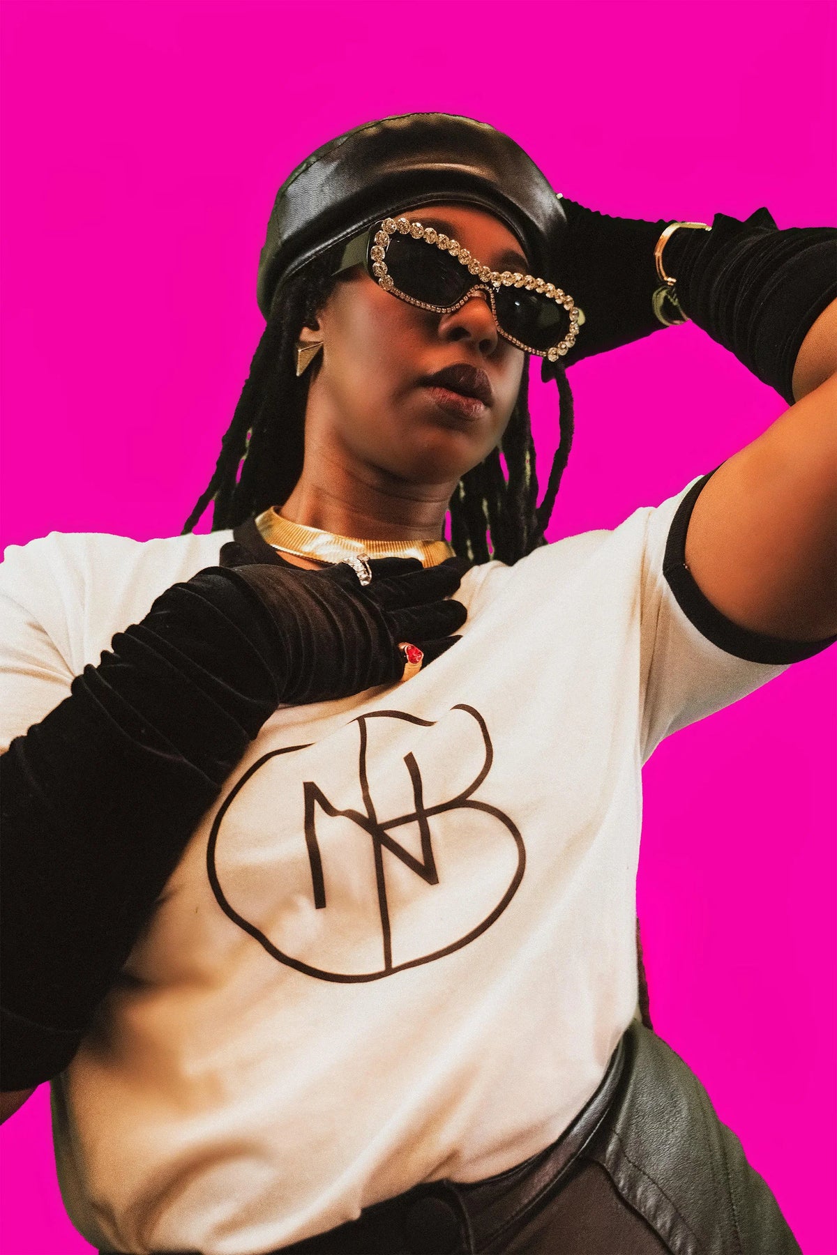 DNB Unisex Black and White Crew Neck