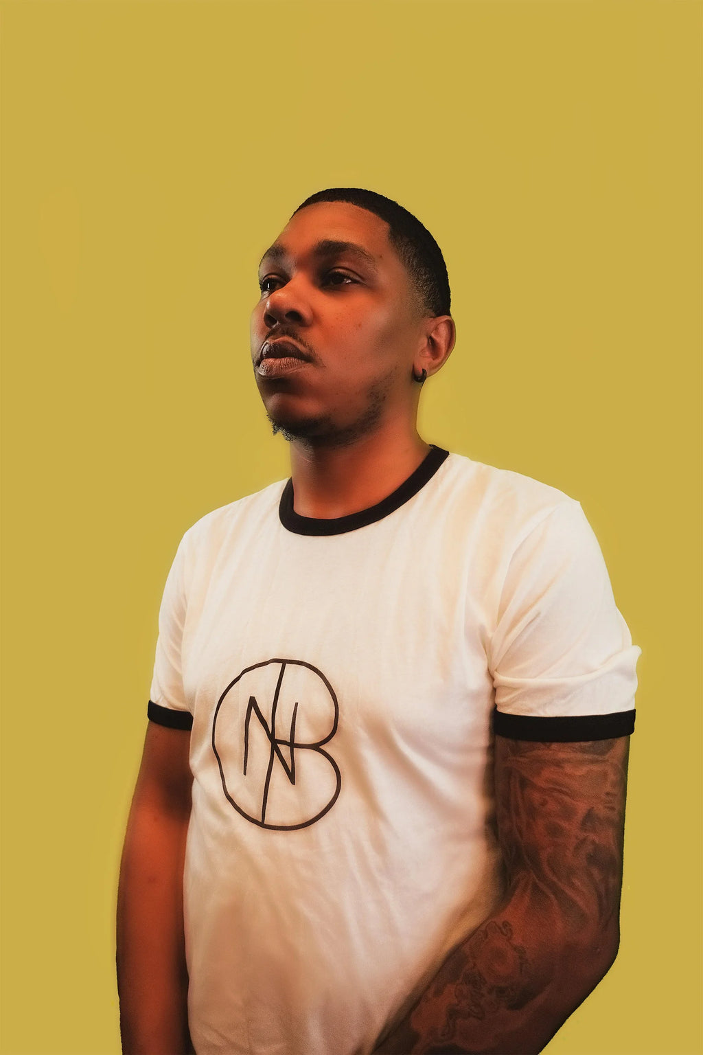 DNB Unisex Black and White Crew Neck